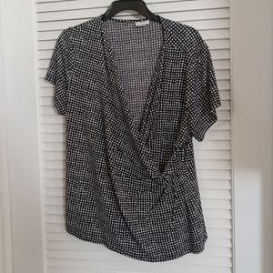 Black & white check blouse